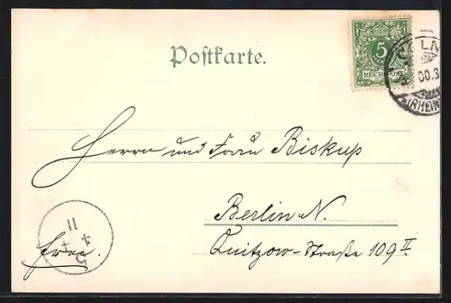 AK Köln a. Rh., Uferpartie mit Kirche