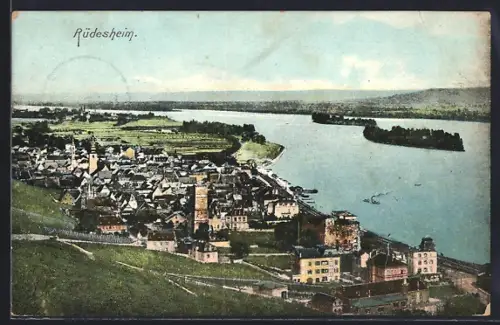 AK Rüdesheim / Rhein, Teilansicht