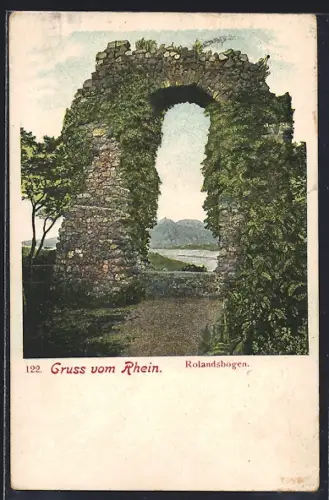 AK Rolandsbogen /Rhein, Blick durch den Rolandsbogen