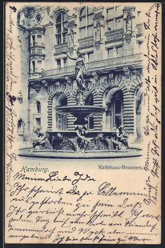 AK Hamburg, Rathaus-Brunnen