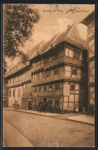 AK Goslar a. Harz, Am Marktkirchhof, Fachwerkhäuser