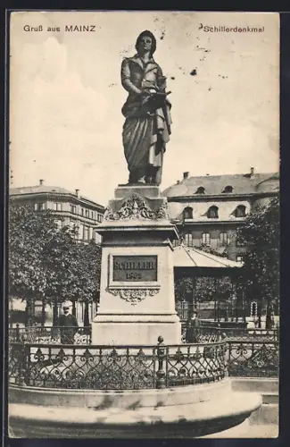 AK Mainz, Schillerdenkmal