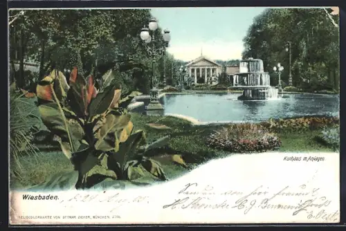 AK Wiesbaden, Kurhaus m. Anlagen