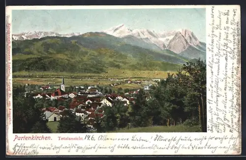 AK Partenkirchen, Totalansicht aus der Vogelschau