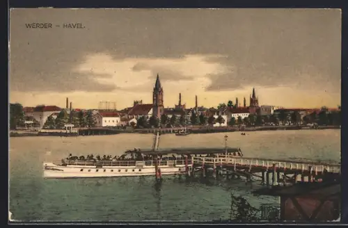 AK Werder /Havel, Dampfer am Steg