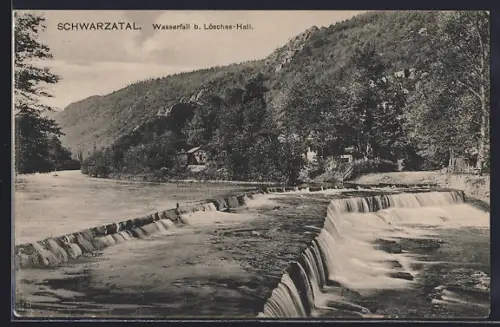 AK Bad Blankenburg, Wasserfall bei Lösches-Hall