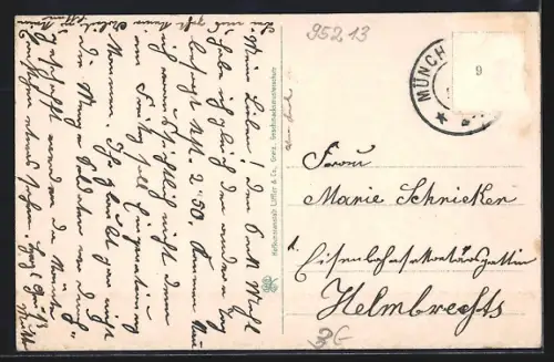 AK Münchberg / Fichtelgebirge, Partie im Stadtpark mit Fontäne