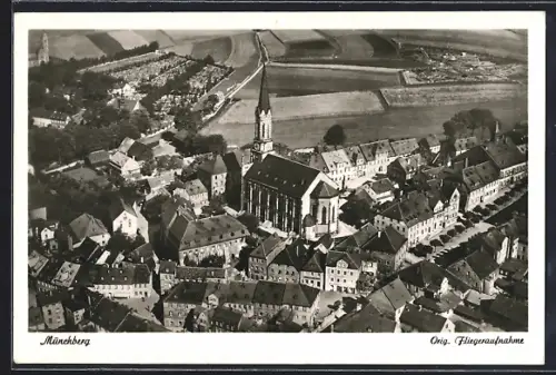 AK Münchberg, Teilansicht vom Flugzeug aus