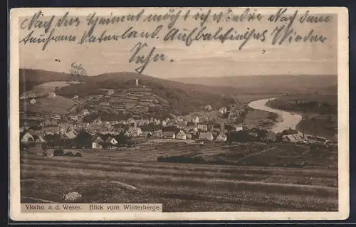 AK Vlotho /Weser, Gesamtansicht vom Winterberg