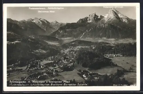 AK Berchtesgaden, Gesamtansicht mit Watzmann u. Stein. Meer