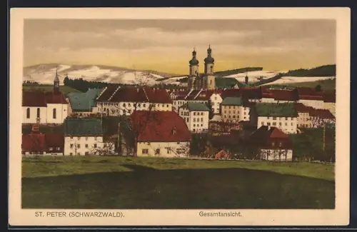 AK St. Peter / Schwarzwald, Gesamtansicht m. Priester-Seminar