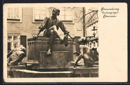 AK Braunschweig, Der Eulenspiegel-Brunnen auf dem Bäckerklint
