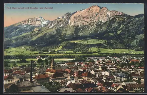 AK Bad Reichenhall, Stadtansicht mit Staufen und Zwiesel