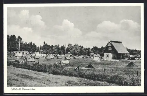 AK Dümmersee, Gaststätte Brinkmeyers Strandlust A. Asmus, Zeltstadt