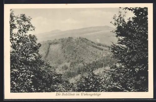 AK Obermehnen, Babilönie /Wiehengebirge, Panorama