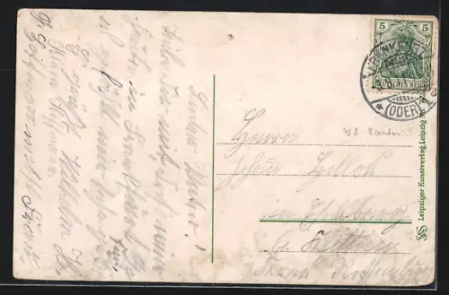 AK Frankfurt a. d. Oder, Oderbrücke nach dem Prinzenufer gesehen, Strassenbahn