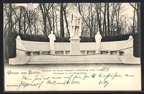 AK Berlin-Tiergarten, Denkmal von Waldemar der Grosse in der Siegesallee