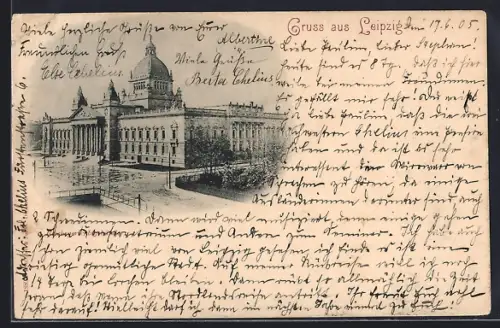 AK Leipzig, Blick auf das Reichsgerichtsgebäude