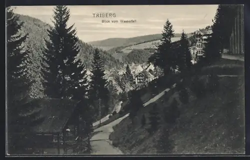 AK Triberg, Blick vom Wasserfall