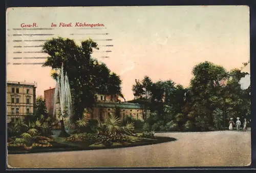 AK Gera, im fürstlichen Küchengarten
