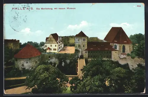 AK Halle / Saale, Moritzburg mit neuem Museum