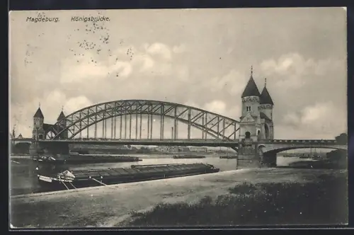 AK Magdeburg, Blick auf die Königsbrücke