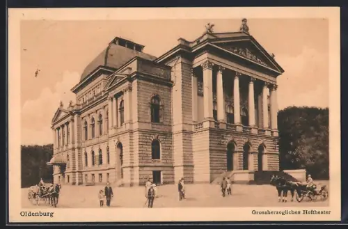 AK Oldenburg / O., Stadtleben am Grossherzoglichen Hoftheater