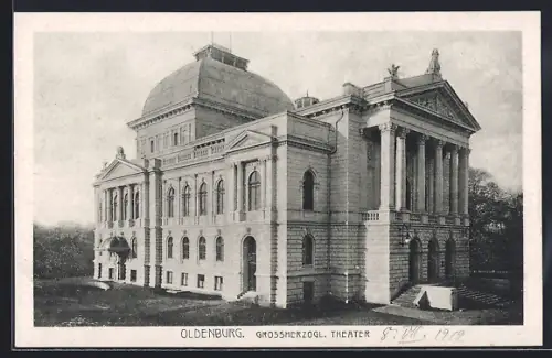 AK Oldenburg / O., Blick auf das grossherzogl.Theater