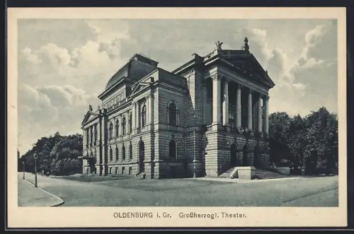 AK Oldenburg i. Gr., Partie am grossherzoglichen Hoftheater