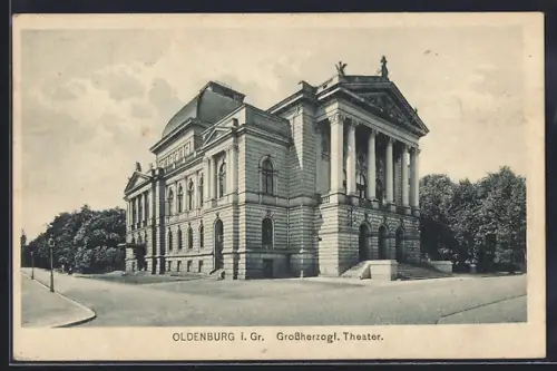 AK Oldenburg i. Gr., Blick auf das grossherzogl. Theater