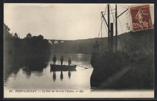 AK Port-Launay, Le Soir au bord de l`Aulne