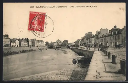 AK Landerneau /Finistère, Vue Générale des Quais