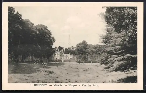 AK Bénodet, Manoir du Kergos, Vue du Parc