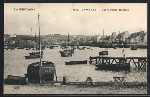 AK Camaret, Vue Générale des Quais et des Bateaux