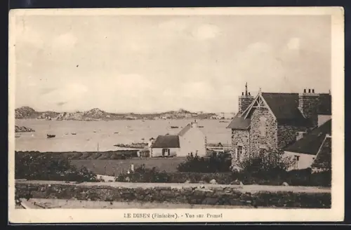 AK Le Diben /Finistère, Vue sur Primel et la mer avec maisons en pierre