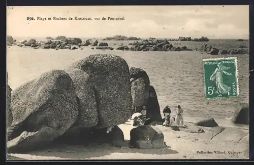 AK Kerlouan, Plage et Rochers vus de Pontuval