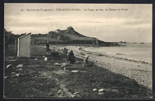AK Trégastel-Primel, La Plage au loin, les Chaises de Primel