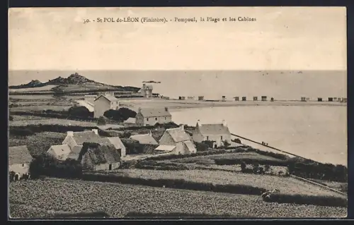 AK St Pol de Léon /Finistère, Pempoul, la Plage et les Cabanes