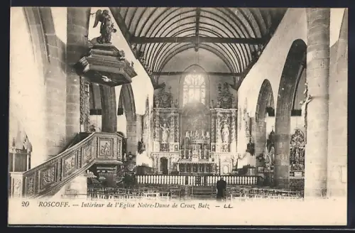 AK Roscoff, Intérieur de l`Église Notre-Dame de Croaz Batz