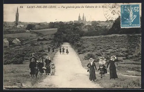 AK Saint-Pol-de-Léon, Vue générale prise du Calvaire de la Rive