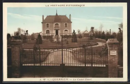 AK Querrien, Le Castel fleuri et son jardin élégant