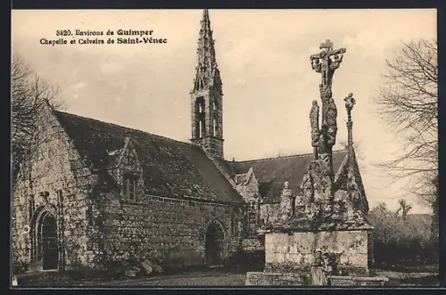 AK Saint-Vénec, Chapelle et Calvaire de Saint-Vénec