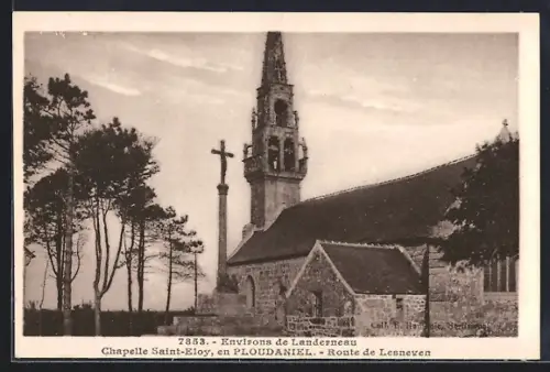 AK Ploudaniel, Chapelle Saint-Eloy sur la route de Lesneven