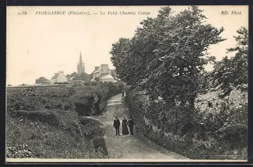 AK Plougasnou /Finistère, Le Petit Chemin Creux