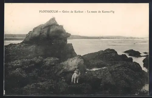 AK Plougoulm, Grève de Kerbrat, La route de Karrec-Pig