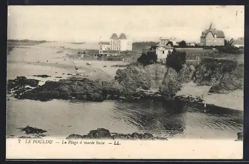 AK Le Pouldu, La Plage à marée basse