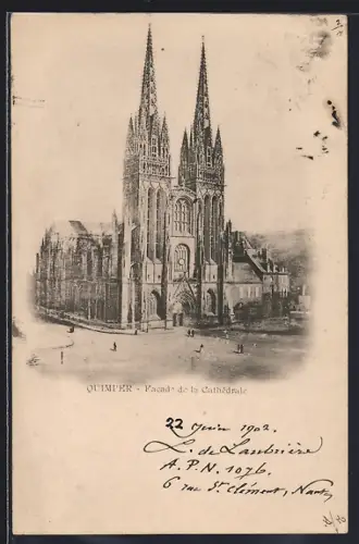 AK Quimper, Facade de la Cathédrale