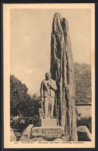 AK Plozévet, Monument aux Morts, Quillivic, sculpteur