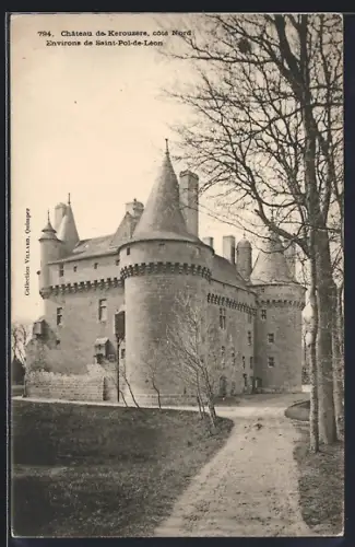 AK Kerouzéré, Le Château, Côté Nord, près Saint-Pol-de-Léon, architecture médiévale imposante