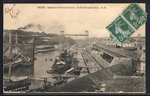 AK Brest, Intérieur du Port de Guerre, Le Pont Transbordeur